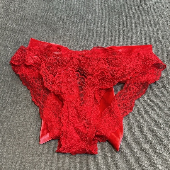 Victoria’s Secret Lace and Velvet Bow Cheekini Panty Size Medium - Picture 2 of 6